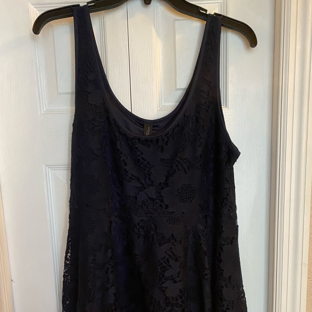 Aeropostale  Navy Blue Lace Skater Dress Sleeveless Sz XL. Runs Small